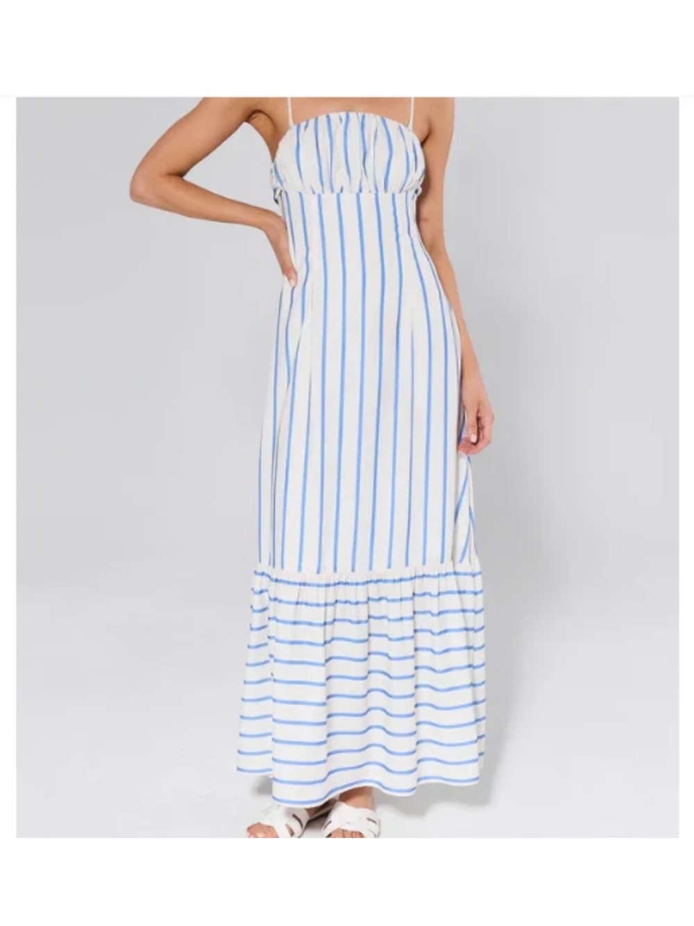 Avara Blue White Striped Finley Maxi Dress - NWT - size Medium